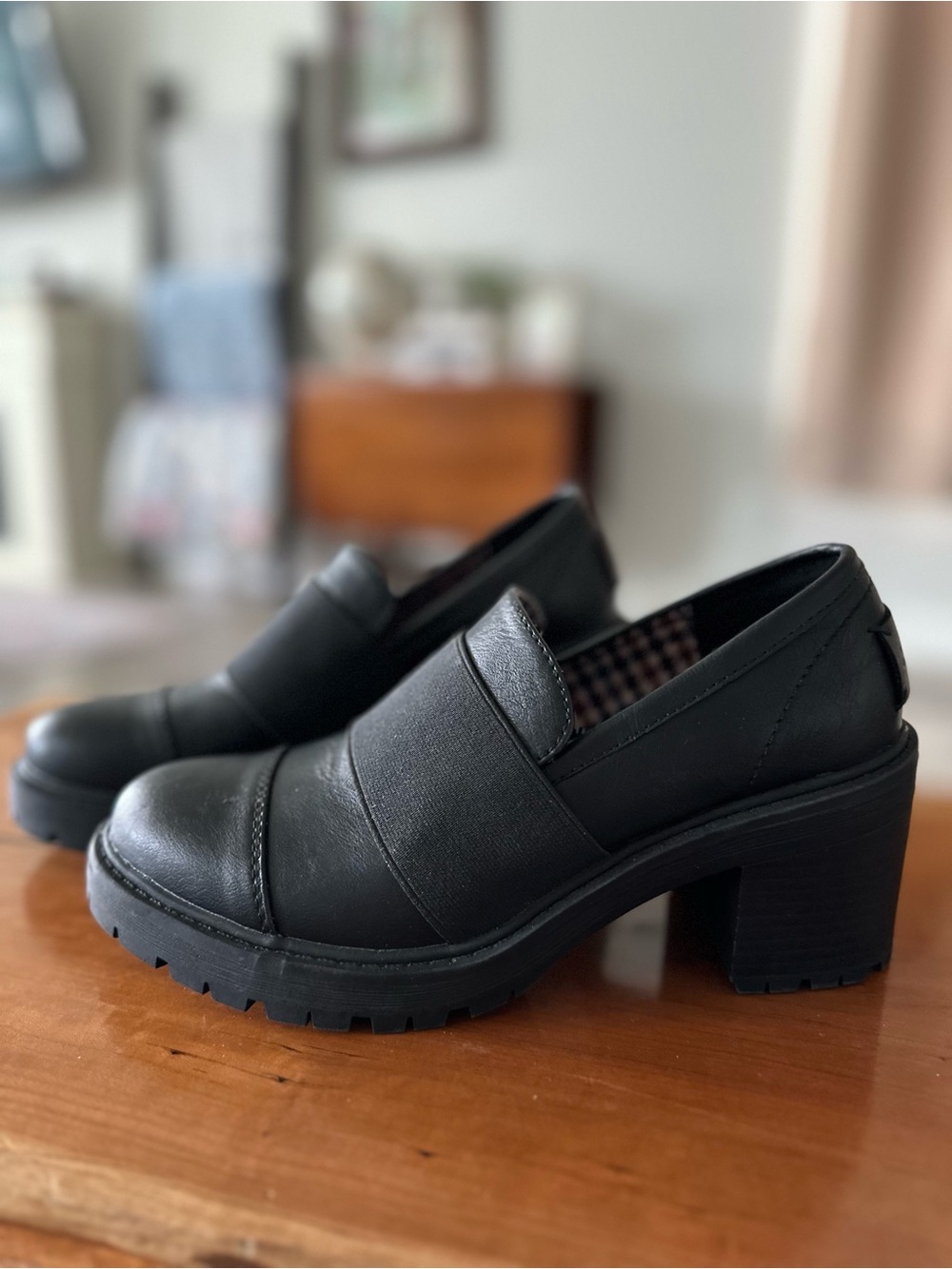 Muk Luks Black Chunky Heel Loafer